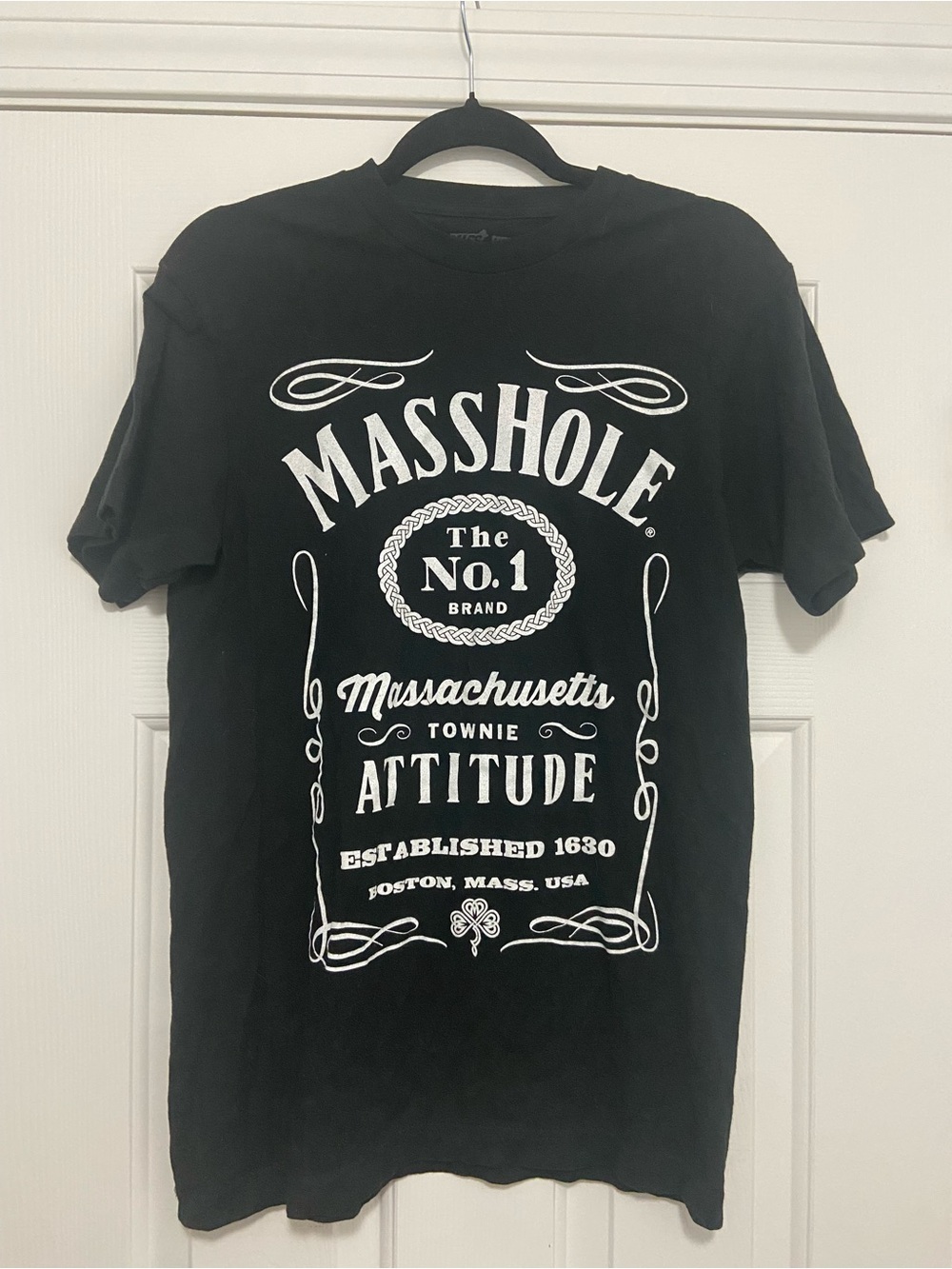 Masshole Massachusetts Attitude Men’s Medium Black Graphic Tee